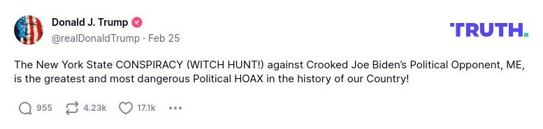 Post image from Donald Trump