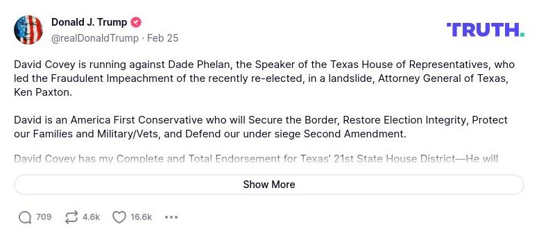 Post image from Donald Trump