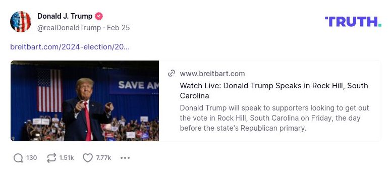 Post image from Donald Trump