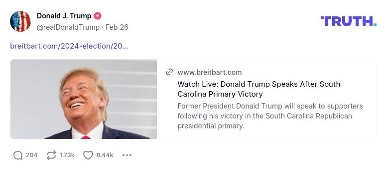 Post image from Donald Trump