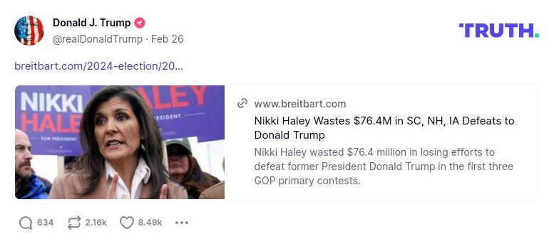 Post image from Donald Trump