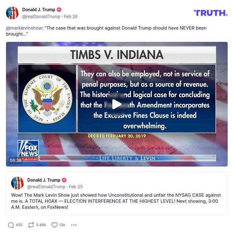 Post image from Donald Trump