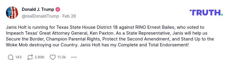 Post image from Donald Trump