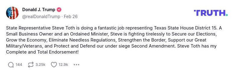 Post image from Donald Trump