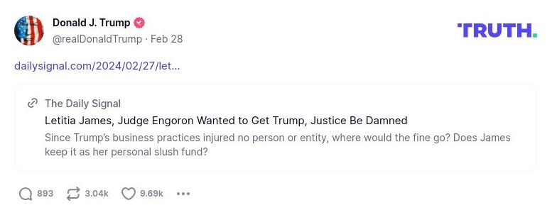 Post image from Donald Trump