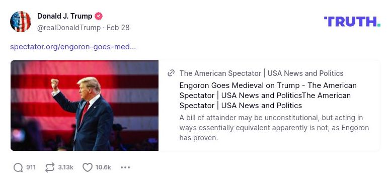 Post image from Donald Trump