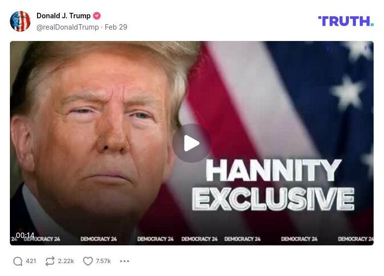 Post image from Donald Trump