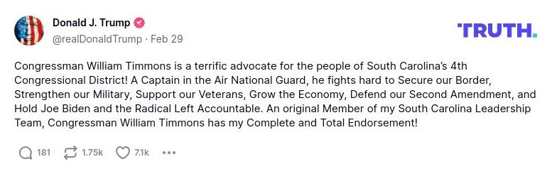 Post image from Donald Trump