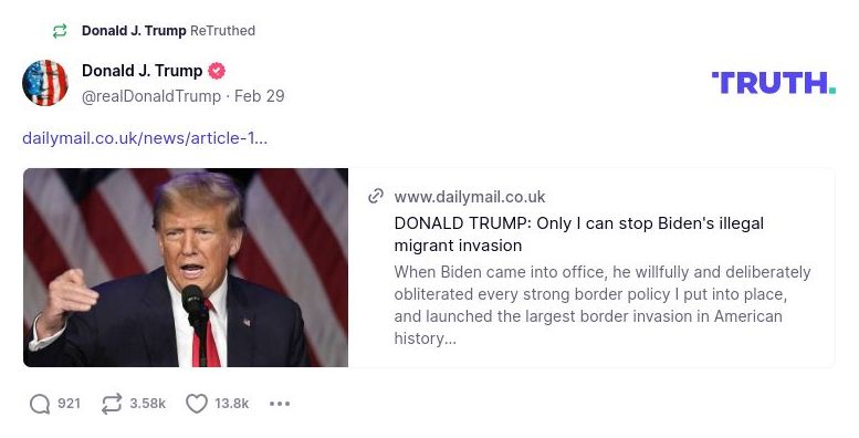 Post image from Donald Trump