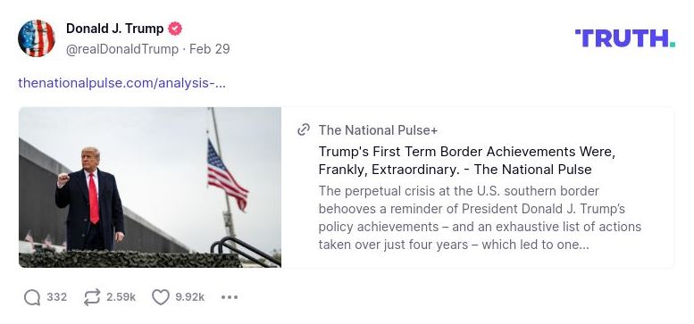 Post image from Donald Trump