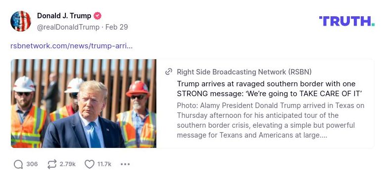 Post image from Donald Trump