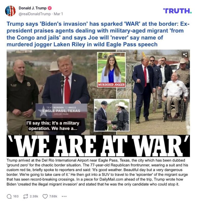 Post image from Donald Trump