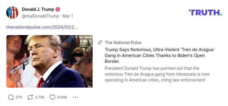 Post image from Donald Trump