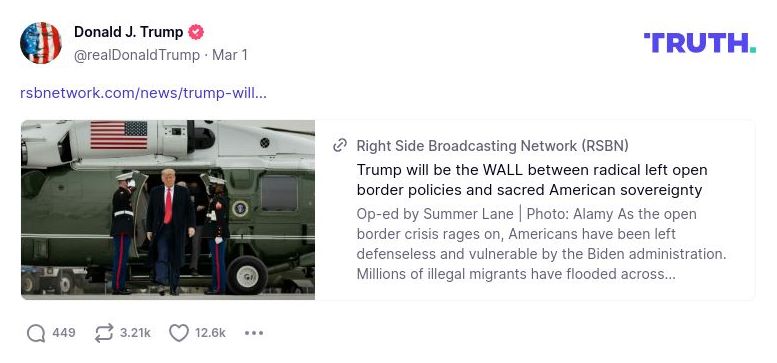 Post image from Donald Trump