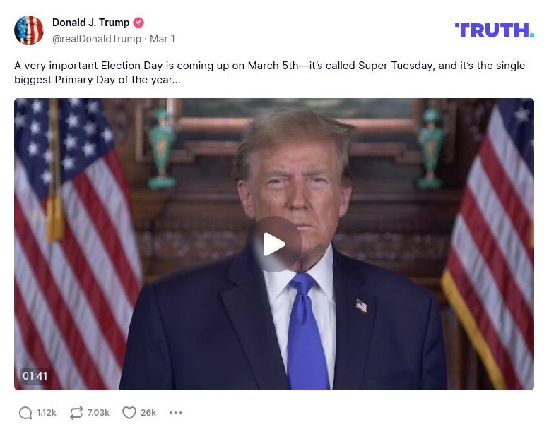 Post image from Donald Trump