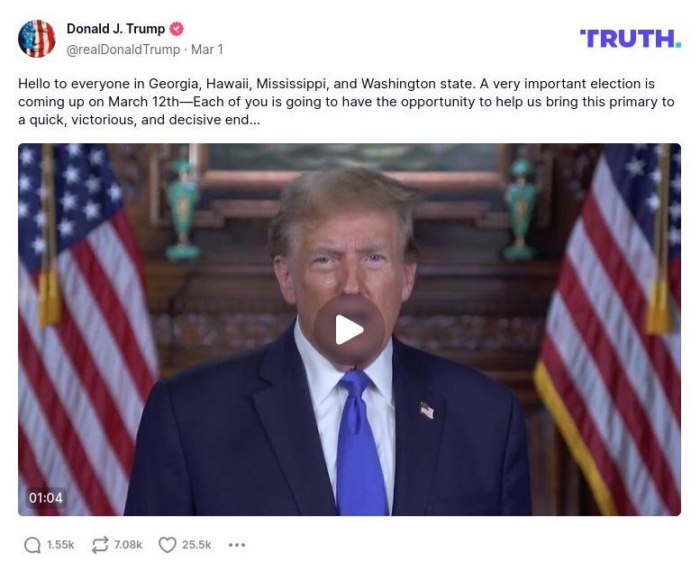 Post image from Donald Trump