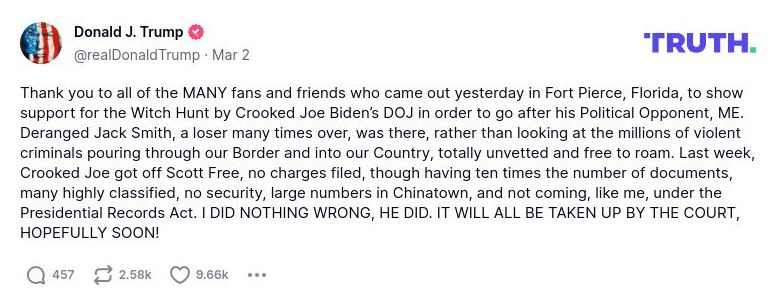 Post image from Donald Trump