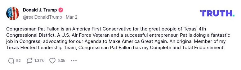 Post image from Donald Trump