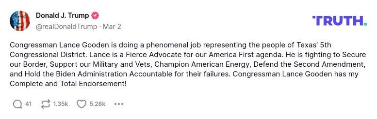 Post image from Donald Trump