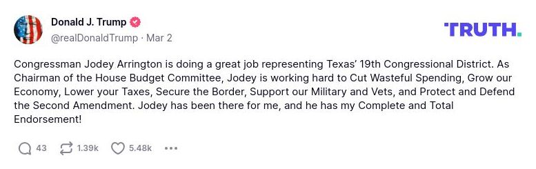 Post image from Donald Trump