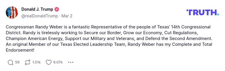 Post image from Donald Trump