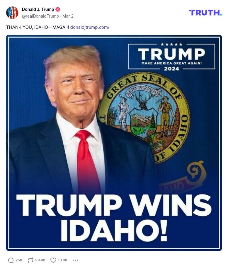 Post image from Donald Trump