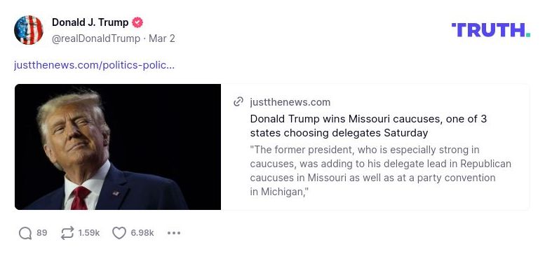 Post image from Donald Trump