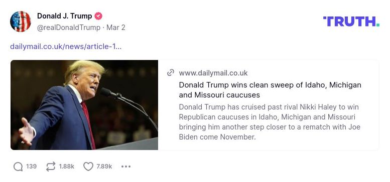 Post image from Donald Trump