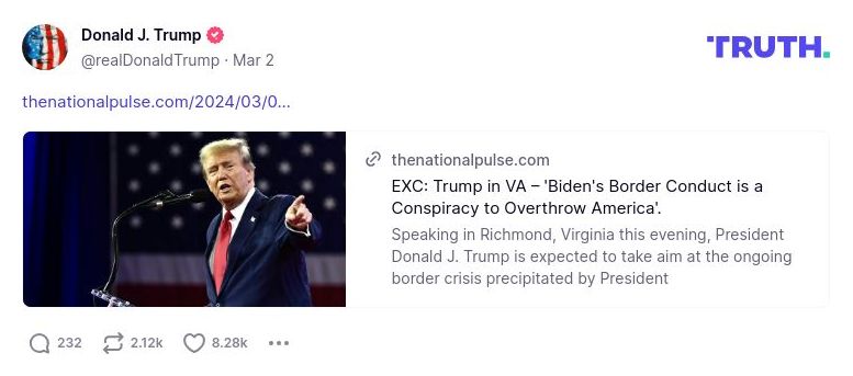 Post image from Donald Trump