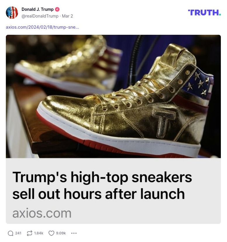 Post image from Donald Trump