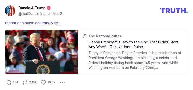 Post image from Donald Trump