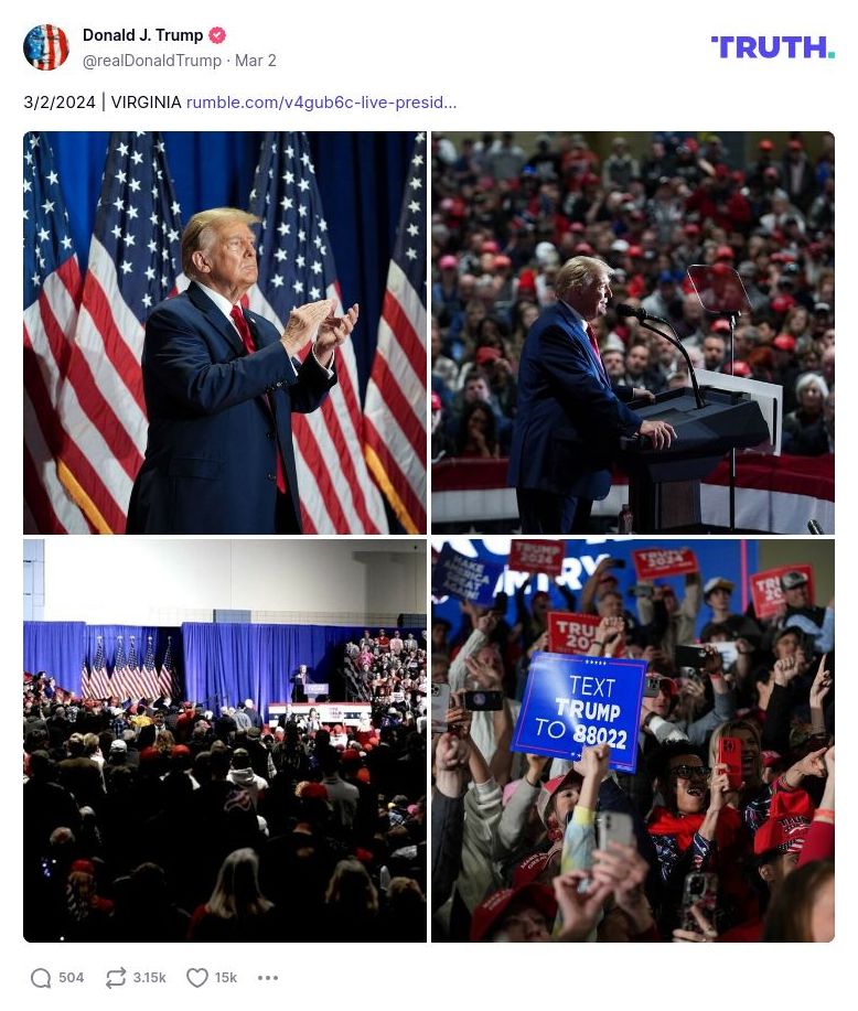 Post image from Donald Trump