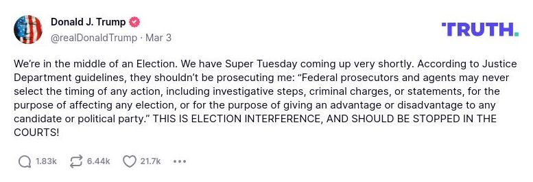 Post image from Donald Trump