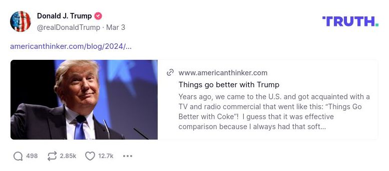 Post image from Donald Trump