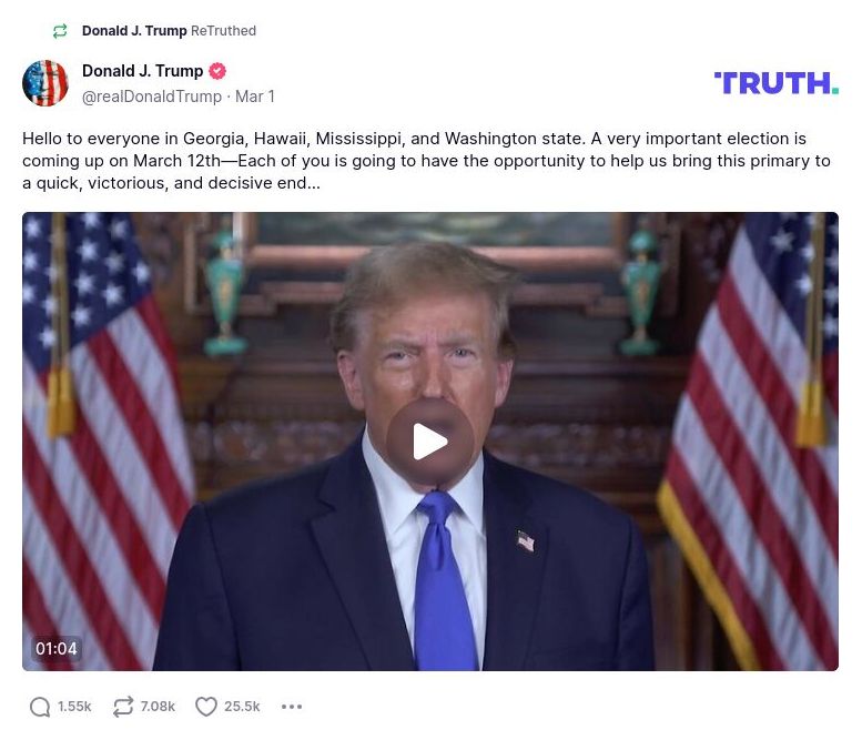 Post image from Donald Trump