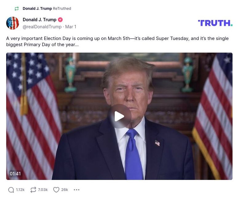 Post image from Donald Trump