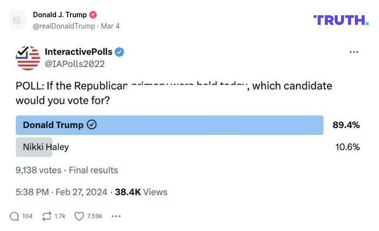 Post image from Donald Trump