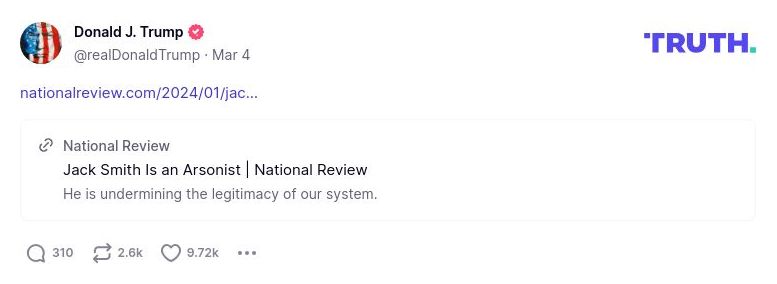 Post image from Donald Trump