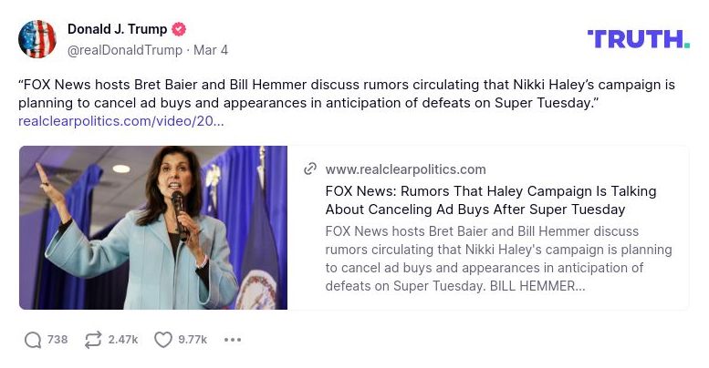 Post image from Donald Trump