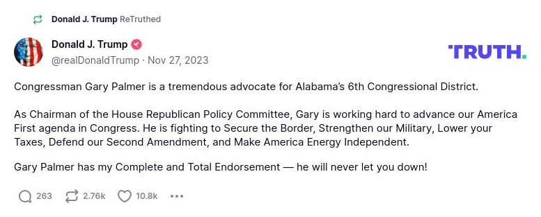 Post image from Donald Trump