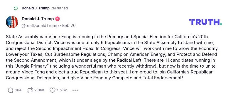 Post image from Donald Trump