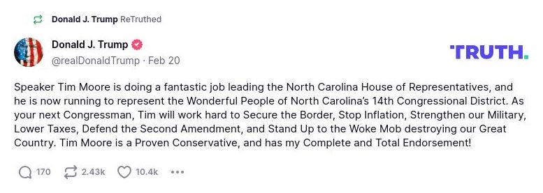 Post preview from Donald Trump