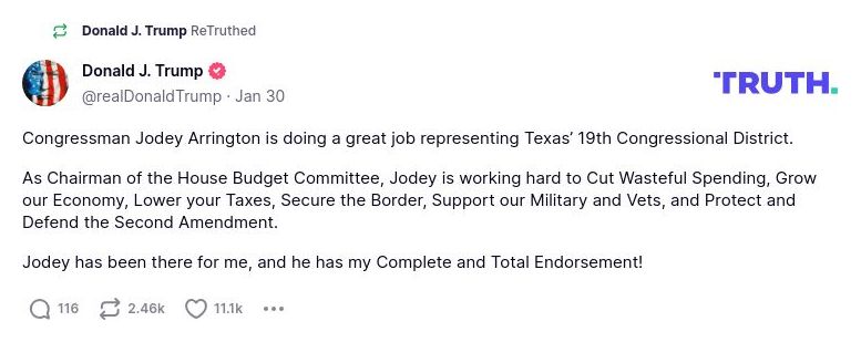 Post image from Donald Trump