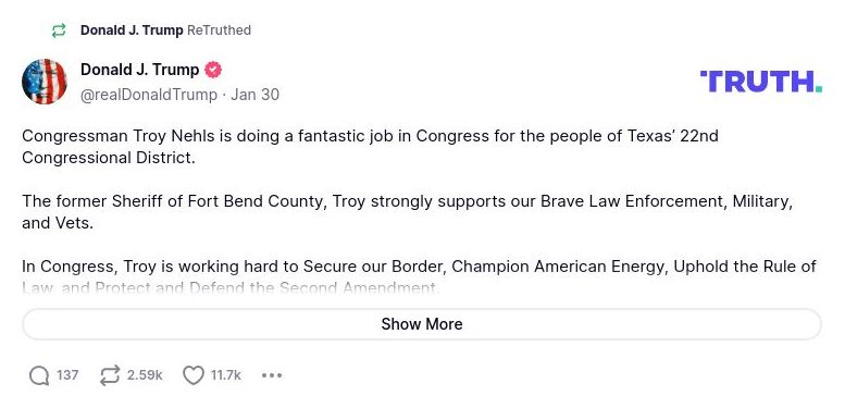 Post image from Donald Trump