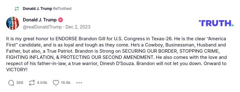 Post preview from Donald Trump