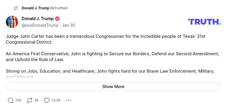 Post image from Donald Trump