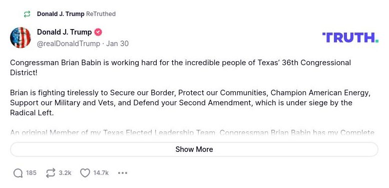 Post image from Donald Trump