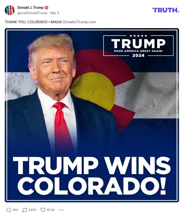 Post image from Donald Trump