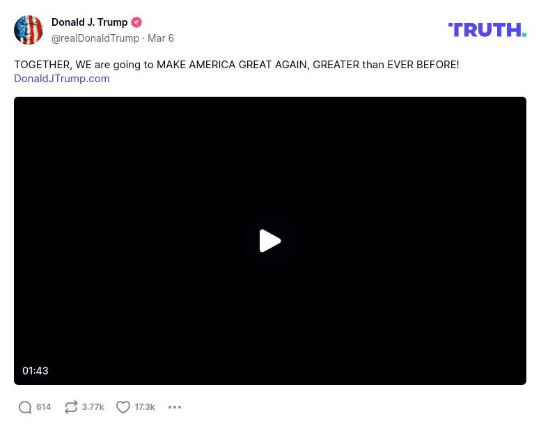 Post image from Donald Trump