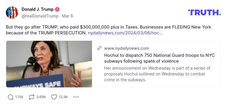 Post image from Donald Trump